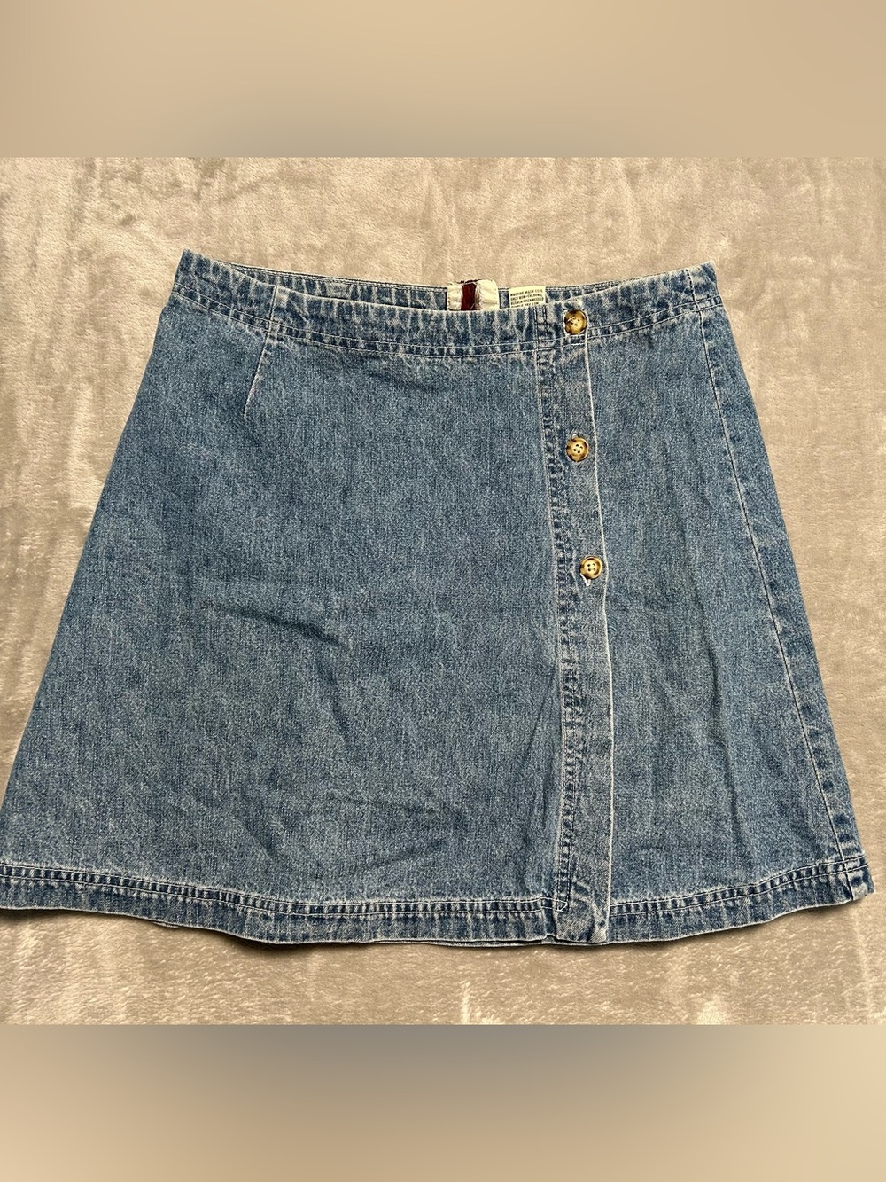 VTG American Eagle Wrap Denim Mini Skirt Women’s 10 Buttons Medium Wash
